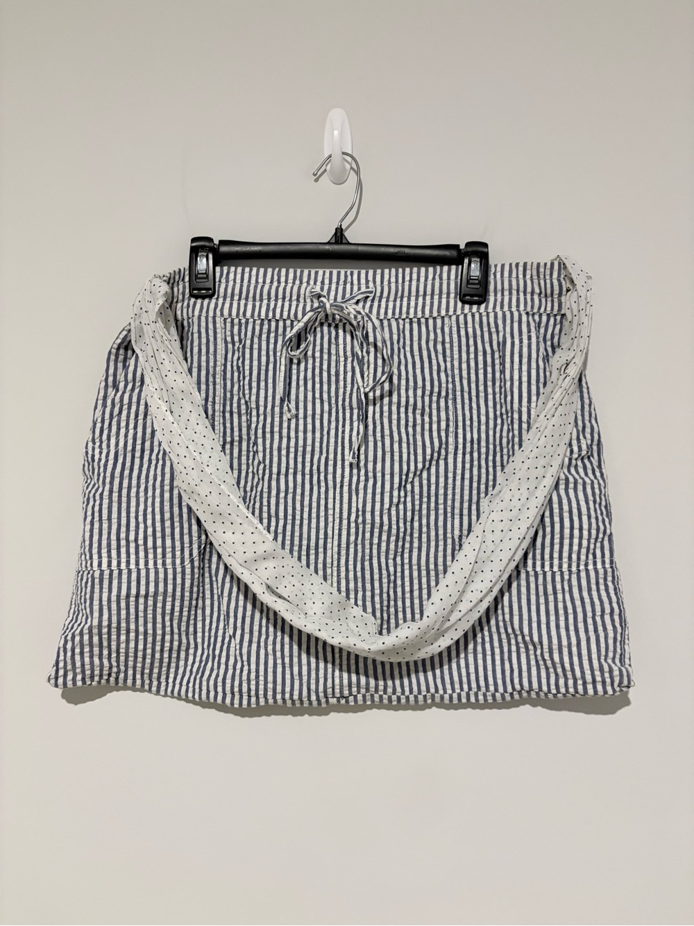 SW New York 100% Cotton Striped DIY Tote‎ Bag Blue White